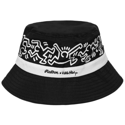 Malbon Golf Hat - Keith Haring Bucket Hat - Black AW24