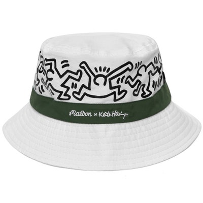 Malbon Golf Hat - Keith Haring Bucket Hat - White AW24