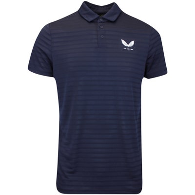 Castore Golf Shirt - Pinnacle Pique Stripe Polo - Midnight Navy AW24