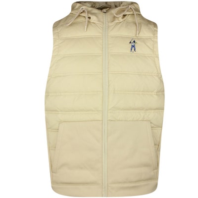 Eastside Golf Gilet - Hooded Puffer Vest - Pale Khaki AW24