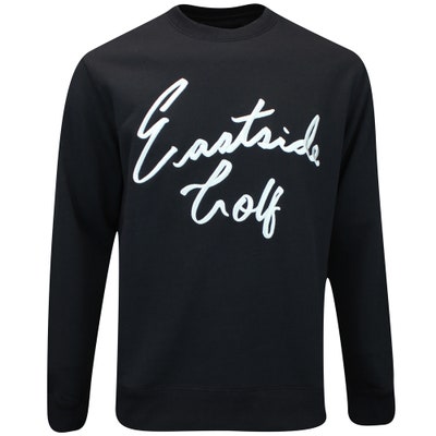Eastside Golf Jumper - Core Script Logo Crew - Black AW24