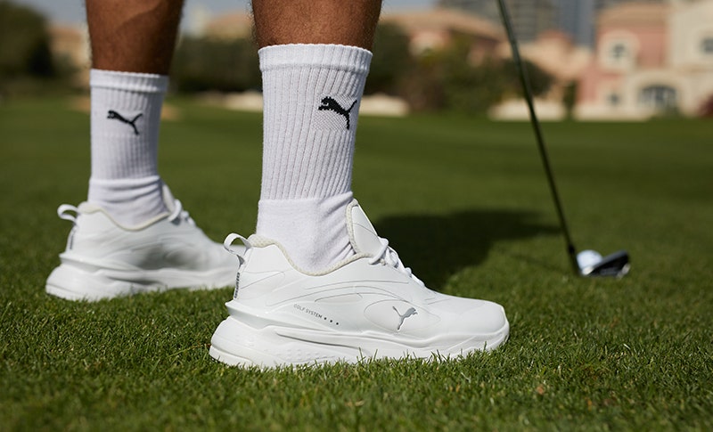 PUMA GS FAST GOLF TRAINERS SNEAKER STYLE TRIPLE WHITE