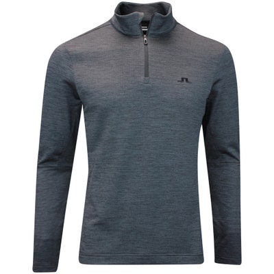 J.Lindeberg Golf Pullover - Destry QZ Mid - Black Mel. AW24
