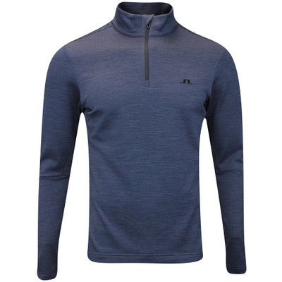 J.Lindeberg Golf Pullover - Destry QZ Mid - Navy Mel. AW24