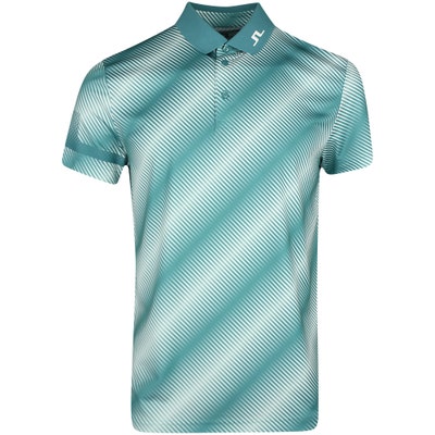 J.Lindeberg Golf Shirt - Heath Print Reg Fit - Teal PS25