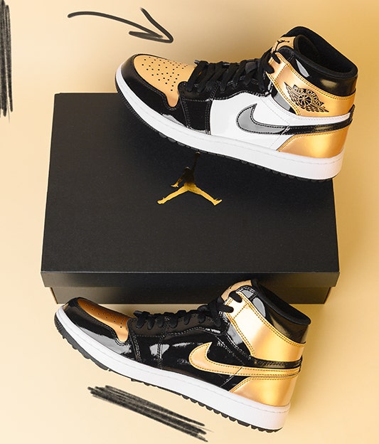 Jordan 1 High Golf Shoes Gold Toe