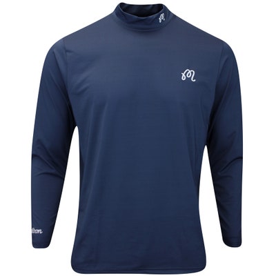 Malbon Golf Base Layer - Evergreen Compression Mock - Navy SS24