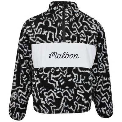 Malbon Golf Jumper - Keith Haring Sherpa Pullover - Black AW24