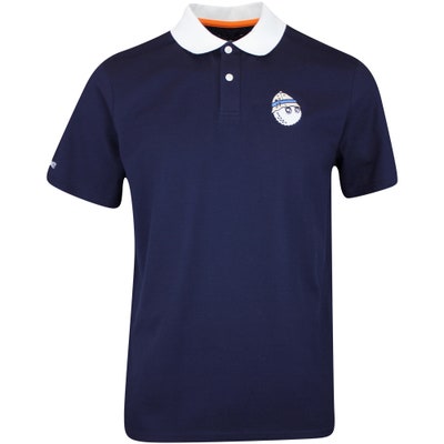 Malbon Golf Shirt - Fishing Buckets Pique Polo - Navy AW24