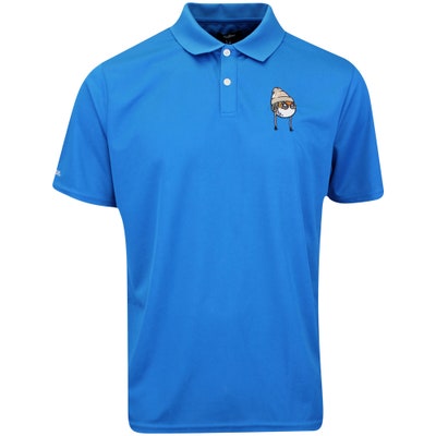 Malbon Golf Shirt - Glacier Buckets Performance Pique - Royal AW24