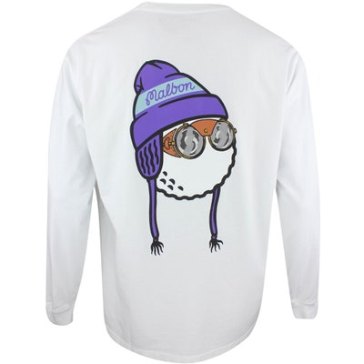 Malbon Golf T-Shirt - Glacier Buckets LS Tee - White AW24