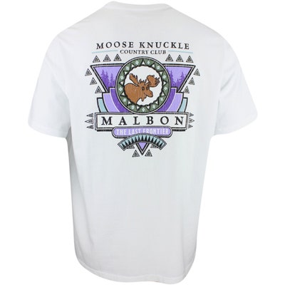 Malbon Golf T-Shirt - Moose SS Pocket Tee - White AW24