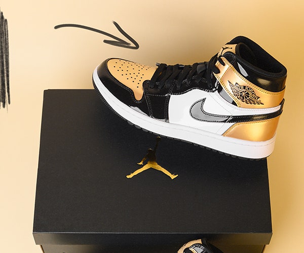 Nike Air Jordan 1 High Golf Shoes Gold Toe