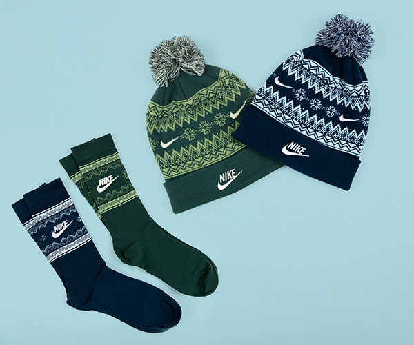 Nike Christmas Beanie Socks Bags Fair Isle Prints