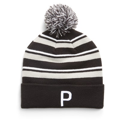 PUMA Golf Hat - WRMLBL Stripe Pom Beanie - Black AW24