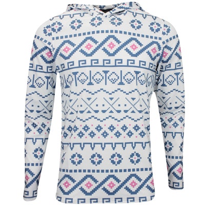 PUMA Golf Pullover - Fair Isle Print Hoodie - White Glow AW24