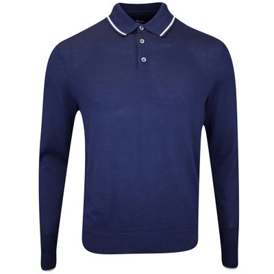 RLX Golf Shirt - Coolmax Knit LS Polo - Refined Navy AW24
